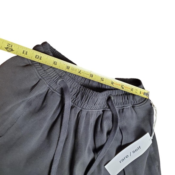 Rare/Self Minimalist Quiet Luxury Ribbed Knit‎ Shorts Black Sanded Size 2 NWT - Picture 8 of 9